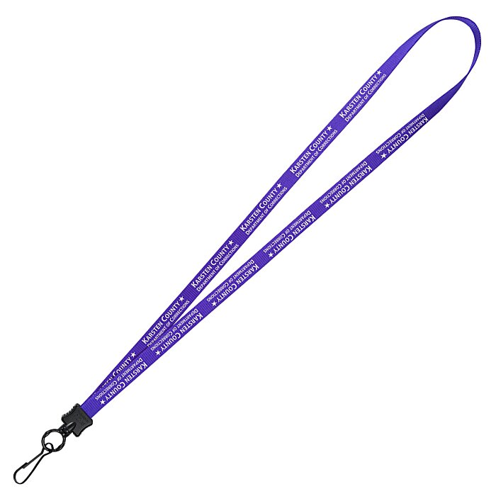 Custom Smooth Nylon Lanyard - 1/2 inch - 34 inches - Metal Swivel Snap Hook